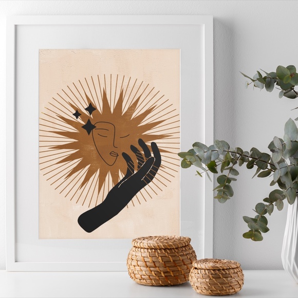 Wall Art Bohemian Celestial Hands Print Poster Illustration Unframed - Picture 3 of 17
